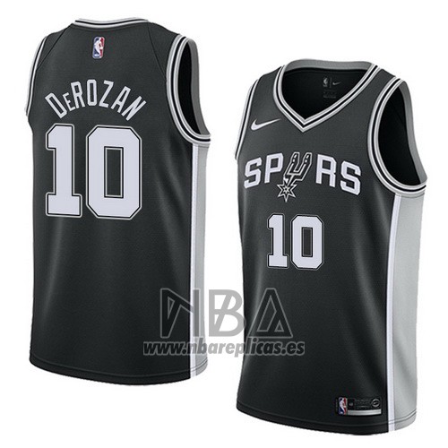 Camiseta San Antonio Spurs Demar Derozan NO 10 Icon 2017-18 Negro